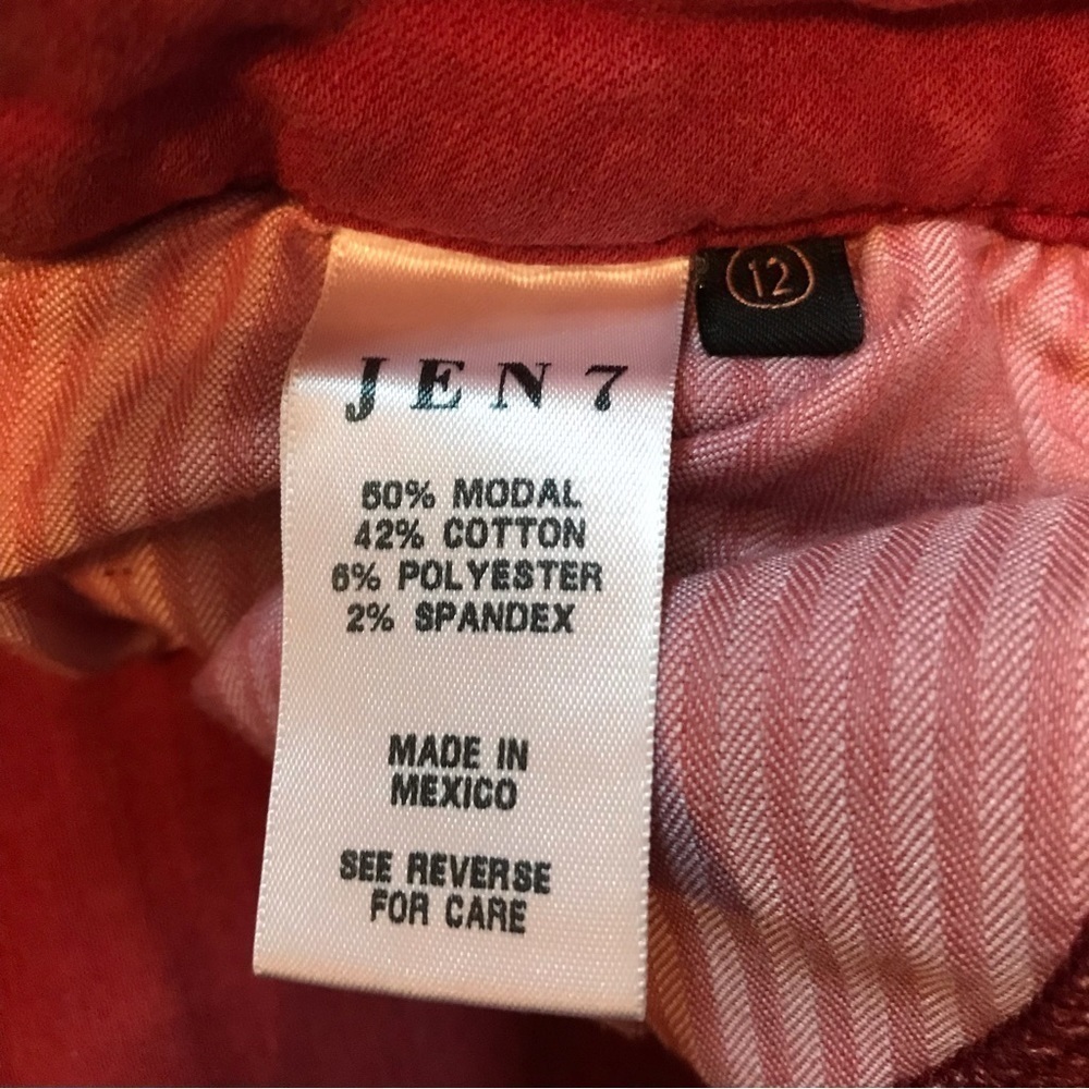 Jen7 7 For All Mankind Crimson Red Ankle Skinny Jeans Women’s Size 12 31 large - Picture 8 of 10